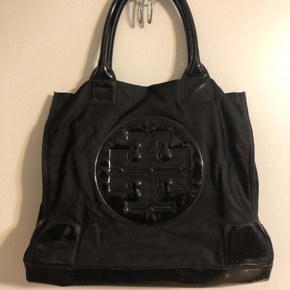 Ella Patent Nylon Tote